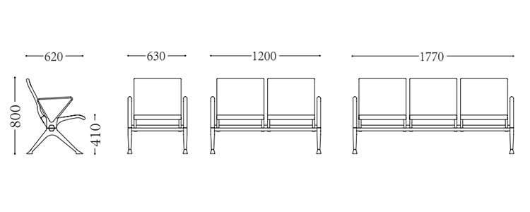 PU机场椅/等候椅/排椅 -SJ9075(图2) undefined